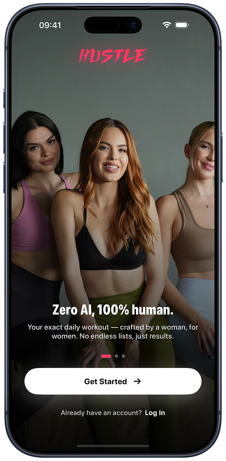 The iHustle welcome screen: Zero AI, 100% human