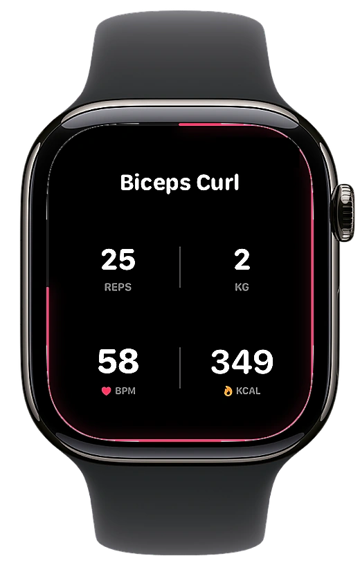The same session running on an Apple Watch